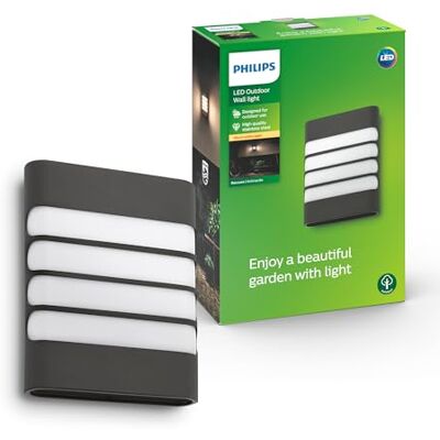 Philips Raccoon Outdoor LED svítidlo, nástěnné svítidlo, venkovní osvětlení, 4 W, 450 lm, 2 700 K teplé bílé světlo, IP44 odolné proti povětrnostním vlivům, integrovaná LED, dlouhá životnost, nerezová Philips Raccoon Outdoor LED svítidlo, nástěnné svítidlo, venkovní osvětlení, 4 W, 450 lm, 2 700 K teplé bílé světlo, IP44 odolné proti povětrnostním vlivům, integrovaná LED, dlouhá životnost, nerezová