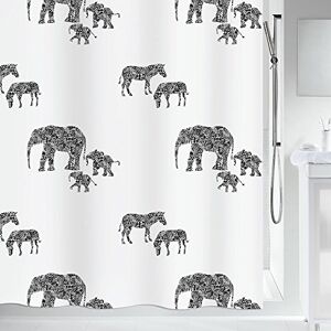 Spirella Anti-Schimmel sprchový závěs Serengeti sloní antibakteriální, omyvatelný, vodotěsný polyester 180 x 200 cm Spirella Anti-Schimmel sprchový závěs Serengeti sloní antibakteriální, omyvatelný, vodotěsný polyester 180 x 200 cm