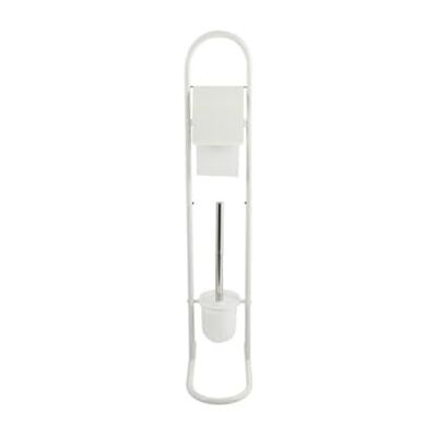MSV Stand WC souprava WC kartáč kartáč na WC kartáč na záchod z ušlechtilé oceli bílá 15,7 x 29 x 79 cm MSV Stand WC souprava WC kartáč kartáč na WC kartáč na záchod z ušlechtilé oceli bílá 15,7 x 29 x 79 cm