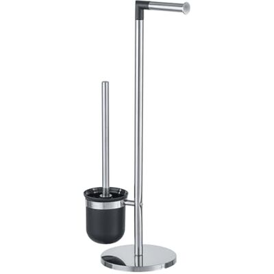 Wenko Stand WC souprava Parus, držák toaletního papíru s WC štětkou, ušlechtilá ocel/plast, 25,5 x 57 x 16,5 cm, černá Wenko Stand WC souprava Parus, držák toaletního papíru s WC štětkou, ušlechtilá ocel/plast, 25,5 x 57 x 16,5 cm, černá