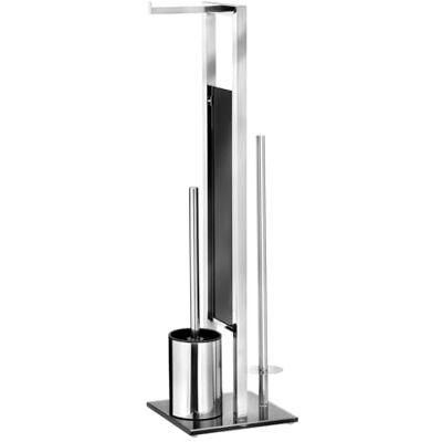 Wenko Stand WC souprava Mod. Rivalta, s integrovaným držákem toaletního papíru a držákem na WC štětku, v kvalitě nerezové oceli, 23 x 70 x 18 cm, stříbrný lesklý Wenko Stand WC souprava Mod. Rivalta, s integrovaným držákem toaletního papíru a držákem na WC štětku, v kvalitě nerezové oceli, 23 x 70 x 18 cm, stříbrný lesklý