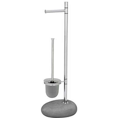 Wenko Stand WC souprava Pebble Stone Grey držák na WC štětku, ocel, 23,5 x 70 x 19 cm, šedá Wenko Stand WC souprava Pebble Stone Grey držák na WC štětku, ocel, 23,5 x 70 x 19 cm, šedá