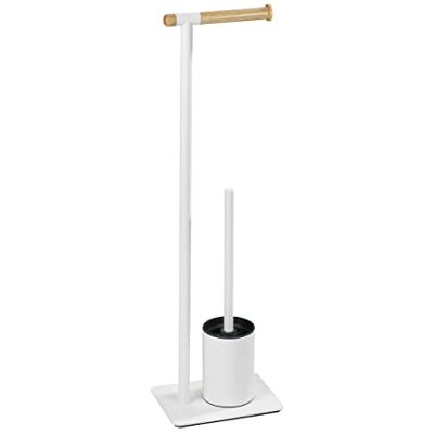 Wenko Stand WC-Garnitur Macao WC-Bürstenhalter, Stahl, 21 x 70.5 x 15 cm, Weiß, weiß / braun, 70.5 x 15 x 21 cm Wenko Stand WC-Garnitur Macao WC-Bürstenhalter, Stahl, 21 x 70.5 x 15 cm, Weiß, weiß / braun, 70.5 x 15 x 21 cm