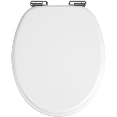 Wenko WC sedátko mod. Urbino, WC sedátko s automatickým sklápěním Easy-Close, WC víko pro jemné zavírání víka s nerezovým hygienickým upevněním, z MDF, certifikace FSC, 36 x 42,5 cm, bílé Wenko WC sedátko mod. Urbino, WC sedátko s automatickým sklápěním Easy-Close, WC víko pro jemné zavírání víka s nerezovým hygienickým upevněním, z MDF, certifikace FSC, 36 x 42,5 cm, bílé