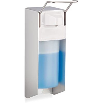 Relaxdays Eurodávkovač 500 ml, dávkovač mýdla montáž na stěnu, dávkovač dezinfekčního prostředku, mechanika s třmenem, bílý Relaxdays Eurodávkovač 500 ml, dávkovač mýdla montáž na stěnu, dávkovač dezinfekčního prostředku, mechanika s třmenem, bílý