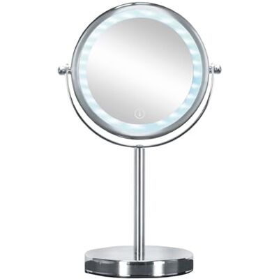 Kleine Wolke LED-Kosmetikspiegel Bright Mirror Silberfarben 1- & 5-fach Vergrößerung, Ø Spiegelfläche ca 17 cm, Standspiegel mit Beleuchtung, batteriebetrieben Kleine Wolke LED-Kosmetikspiegel Bright Mirror Silberfarben 1- & 5-fach Vergrößerung, Ø Spiegelfläche ca 17 cm, Standspiegel mit Beleuchtung, batteriebetrieben