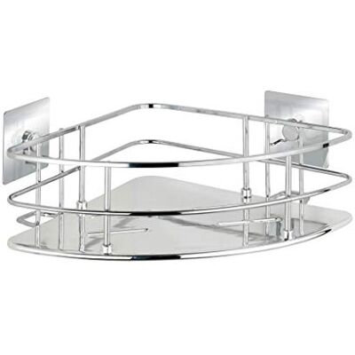 Wenko Turbo-Loc® Nerezová rohová polička Quadro upevnění bez vrtání, nerezová ocel, 27,5 x 10 x 19,3 cm, chrom Wenko Turbo-Loc® Nerezová rohová polička Quadro upevnění bez vrtání, nerezová ocel, 27,5 x 10 x 19,3 cm, chrom