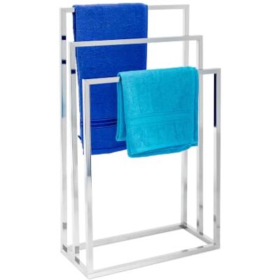 Relaxdays Stojan na ručníky V x Š x H: cca 82,5 x 46 x 21 cm Držák na ručníky z pochromovaného kovu ve vzhledu ušlechtilé oceli Držák na ručníky se 3 tyčemi na ručníky jako koupelnový doplněk a věšák Relaxdays Stojan na ručníky V x Š x H: cca 82,5 x 46 x 21 cm Držák na ručníky z pochromovaného kovu ve vzhledu ušlechtilé oceli Držák na ručníky se 3 tyčemi na ručníky jako koupelnový doplněk a věšák