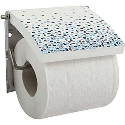MSV Toilettenpapierhalter aus MDF, mit Rollen, Blau, 13 x 15 x 11,5 cm MSV Toilettenpapierhalter aus MDF, mit Rollen, Blau, 13 x 15 x 11,5 cm