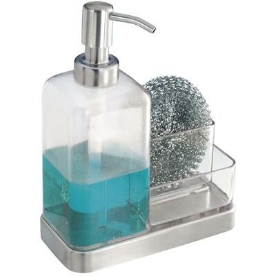 InterDesign iDesign 67080EU Forma 2 odkládací plocha na mýdlo / houbu, kartáčovaná / průhledná InterDesign iDesign 67080EU Forma 2 odkládací plocha na mýdlo / houbu, kartáčovaná / průhledná