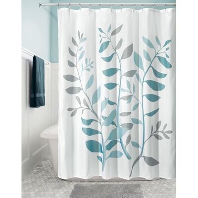 InterDesign iDesign 71821EU Botanical praktický sprchový závěs do koupelny s květinovým motivem, 182,88 x 182,88 x 0,25 cm, šedý/modrý, polyester InterDesign iDesign 71821EU Botanical praktický sprchový závěs do koupelny s květinovým motivem, 182,88 x 182,88 x 0,25 cm, šedý/modrý, polyester