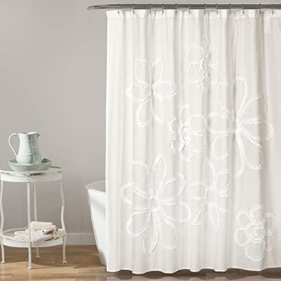 Lush Decor Polyesterový sprchový závěs, bílý, 183 x 183 cm (Š x D), 1 kus Lush Decor Polyesterový sprchový závěs, bílý, 183 x 183 cm (Š x D), 1 kus