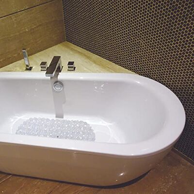 MSV PVC-Badematte mit Kieselsteinen rutschfest Sicherheit und Komfort 99 x 39 cm Transparent Strukturierte Oberfläche Geeignet für alle Badewannentypen MSV PVC-Badematte mit Kieselsteinen rutschfest Sicherheit und Komfort 99 x 39 cm Transparent Strukturierte Oberfläche Geeignet für alle Badewannentypen