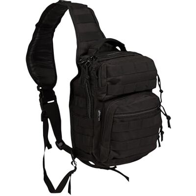 Mil-Tec One Strap Assault Pack • Taška se systémem MOLLE • Taktická taška Molle • Vojenský batoh • Kompaktní crossbody taška přes rameno pro turistiku, cestování, všední den • taška přes rameno, černá Mil-Tec One Strap Assault Pack • Taška se systémem MOLLE • Taktická taška Molle • Vojenský batoh • Kompaktní crossbody taška přes rameno pro turistiku, cestování, všední den • taška přes rameno, černá