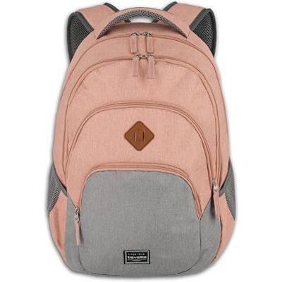 Travelite batoh, příruční zavazadlo s přihrádkou na notebook, 15,6“, zavazadlo série Basics Daypack Melange: módní batoh se vzhledem melanž, 096308, 45 cm, 22 litrů, růžová/šedá Travelite batoh, příruční zavazadlo s přihrádkou na notebook, 15,6“, zavazadlo série Basics Daypack Melange: módní batoh se vzhledem melanž, 096308, 45 cm, 22 litrů, růžová/šedá