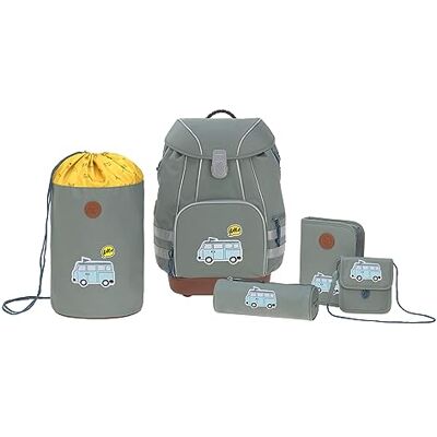 Lassig LÄSSIG Školní batoh sada se sportovní taškou, penál na tužky, sportovní vak a náprsní taška od 6 let/School Bag Set Adventure, Zelená, Sada školních batohů Lassig LÄSSIG Školní batoh sada se sportovní taškou, penál na tužky, sportovní vak a náprsní taška od 6 let/School Bag Set Adventure, Zelená, Sada školních batohů