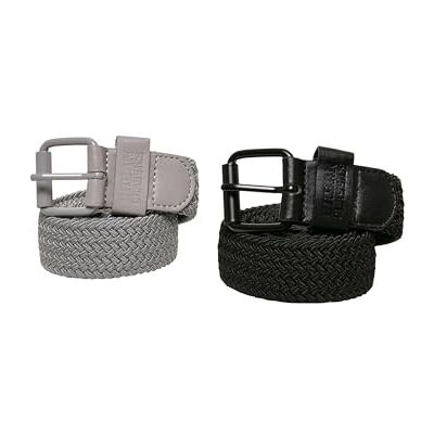 Urban Classics Unisex elastický pásek Set, Blk/Gry Urban Classics Unisex elastický pásek Set, Blk/Gry