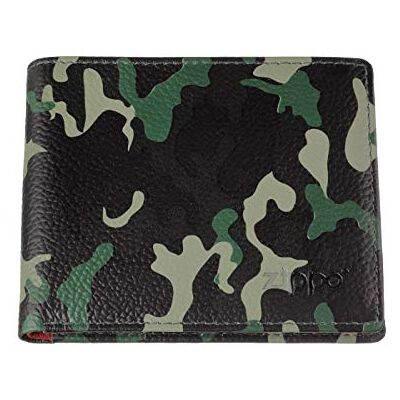 Zippo Geldbörse Leder Camouflage Grün Portemonnaie für Damen und Herren Portmonee mit RFID-Schutz Ideal für Karten und Scheine Zippo Geldbörse Leder Camouflage Grün Portemonnaie für Damen und Herren Portmonee mit RFID-Schutz Ideal für Karten und Scheine
