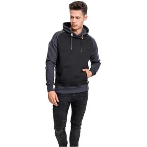 Urban Classics Pánská Raglan Contrast Hoody, Blk/Cha, XXL Urban Classics Pánská Raglan Contrast Hoody, Blk/Cha, XXL