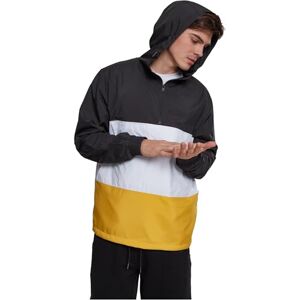 Urban Classics Pánská bunda Color Block Pull Over Jacket, Blk/Chromeyellow/Wht, M Urban Classics Pánská bunda Color Block Pull Over Jacket, Blk/Chromeyellow/Wht, M