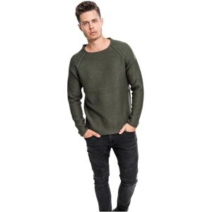 Urban Classics Pánský Raglán Wideneck Sweater, Olivová, S Urban Classics Pánský Raglán Wideneck Sweater, Olivová, S