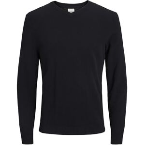 JACK & JONES Male pletený svetr jednobarevný pletený svetr, černá JACK & JONES Male pletený svetr jednobarevný pletený svetr, černá
