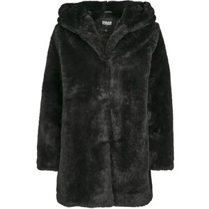 Urban Classics Dámský Dámský Hooded Teddy Coat, černá, 4XL Urban Classics Dámský Dámský Hooded Teddy Coat, černá, 4XL