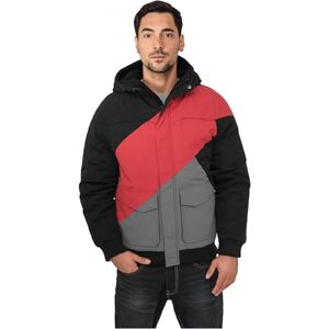 Urban Classics Pánská bunda Zig Zag Fastlane Jacket, Blkredgry, S Urban Classics Pánská bunda Zig Zag Fastlane Jacket, Blkredgry, S