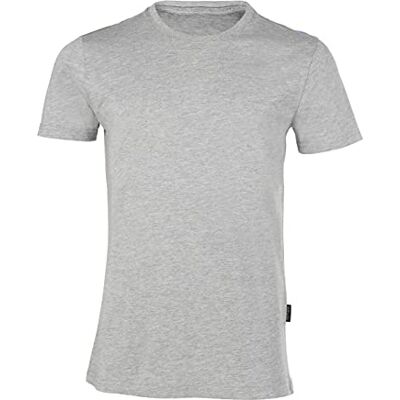 HRM Pánský luxusní čaj Roundneck, Šedá-melír HRM Pánský luxusní čaj Roundneck, Šedá-melír