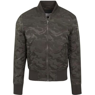 Urban Classics Pánská bunda Light Camo Bomber, Tmavě olivová, S Urban Classics Pánská bunda Light Camo Bomber, Tmavě olivová, S