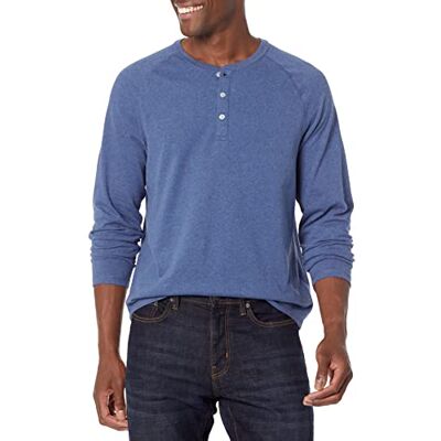 Amazon Essentials Pánské Henley-Shirt, Blue Heather, L Amazon Essentials Pánské Henley-Shirt, Blue Heather, L