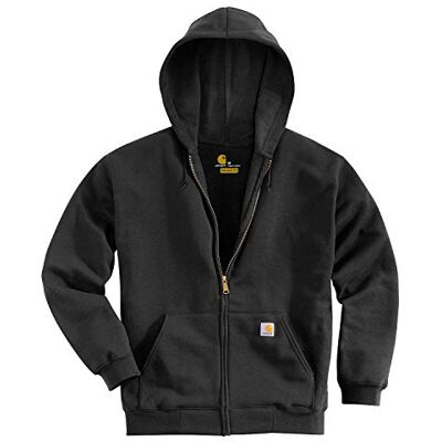 Carhartt Pánská mikina s volným střihem, středně těžká, celopropínací zip, Black Blk, XL Carhartt Pánská mikina s volným střihem, středně těžká, celopropínací zip, Black Blk, XL