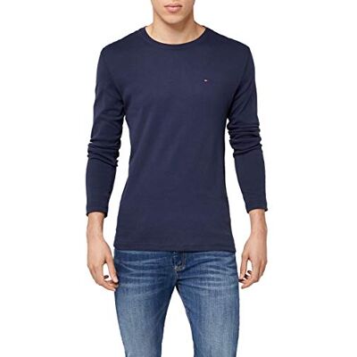 Tommy Jeans Pánské tričko s dlouhým rukávem TJM originální bavlna, Modrá (black iris), L Tommy Jeans Pánské tričko s dlouhým rukávem TJM originální bavlna, Modrá (black iris), L