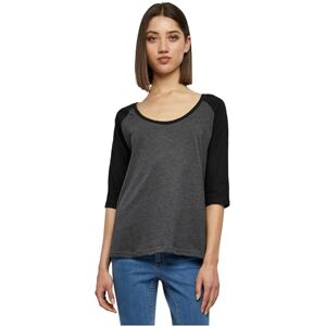 Urban Classics Dámské 3/4 Contrast Raglan Tee, dámské tričko se třemi čtvrtečními rukávy, k dostání v mnoha různých barvách, velikosti XS až 5XL, Uhlová/černá Urban Classics Dámské 3/4 Contrast Raglan Tee, dámské tričko se třemi čtvrtečními rukávy, k dostání v mnoha různých barvách, velikosti XS až 5XL, Uhlová/černá