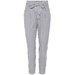 VERO MODA Dámské kalhoty Vmeva Hr Loose Paperbag Cot Ps P Noos Ga, Vícebarevné (Snow White Stripes: Navy Blazer Stripes) VERO MODA Dámské kalhoty Vmeva Hr Loose Paperbag Cot Ps P Noos Ga, Vícebarevné (Snow White Stripes: Navy Blazer Stripes)