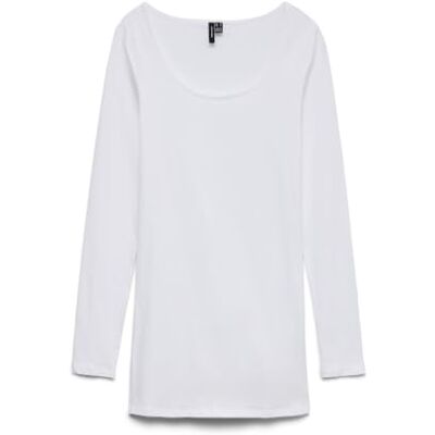 VERO MODA Dámské Vmmaxi My Ls Soft Long U-Neck Noos' tričko s dlouhým rukávem, Jasně bílá, XL VERO MODA Dámské Vmmaxi My Ls Soft Long U-Neck Noos' tričko s dlouhým rukávem, Jasně bílá, XL