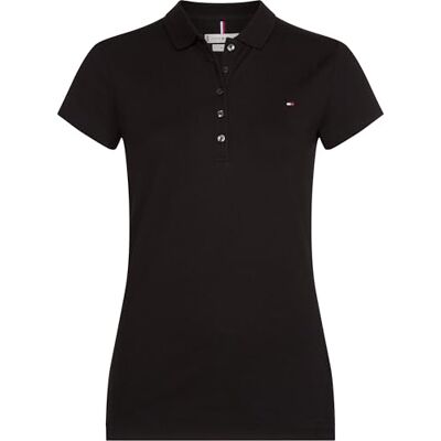 Tommy Hilfiger Dámské tričko s krátkým rukávem Heritage Slim Fit, černá (Masters Black) Tommy Hilfiger Dámské tričko s krátkým rukávem Heritage Slim Fit, černá (Masters Black)