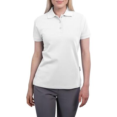 HRM Dámské Heavy Premium polo tričko ze 100% bavlny / základní polokošile lze prát do 60 °C / vysoce kvalitní a udržitelné horní/pracovní prádlo, bílá, L HRM Dámské Heavy Premium polo tričko ze 100% bavlny / základní polokošile lze prát do 60 °C / vysoce kvalitní a udržitelné horní/pracovní prádlo, bílá, L