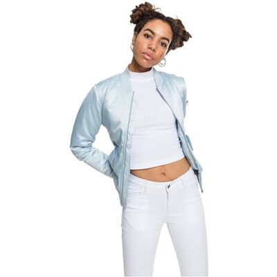 Urban Classics Dámská dámská bunda Satin Bomber, Modrá (Babyblue 790), XS Urban Classics Dámská dámská bunda Satin Bomber, Modrá (Babyblue 790), XS