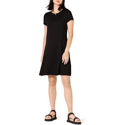 Amazon Essentials Dámské Solid Short-Sleeve Scoopneck Swing Dress Dress, -Black, M Amazon Essentials Dámské Solid Short-Sleeve Scoopneck Swing Dress Dress, -Black, M