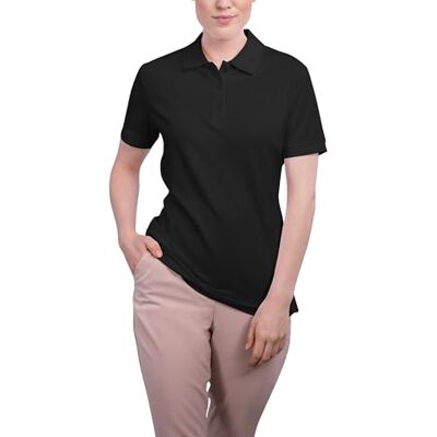 HRM Dámské Luxury Stretch Polo I Premium polotričko dámské z 95 % bavlny a 5 % elastanu I Basic Polohkošile do 40 °C stálobarevná I Vysoce kvalitní a udržitelné dámské horní díly, černá (Black 01-black) HRM Dámské Luxury Stretch Polo I Premium polotričko dámské z 95 % bavlny a 5 % elastanu I Basic Polohkošile do 40 °C stálobarevná I Vysoce kvalitní a udržitelné dámské horní díly, černá (Black 01-black)