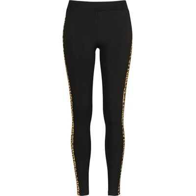 Urban Classics Dámské legíny s proužkovaným vzorem, Blk/Leo, XS Urban Classics Dámské legíny s proužkovaným vzorem, Blk/Leo, XS