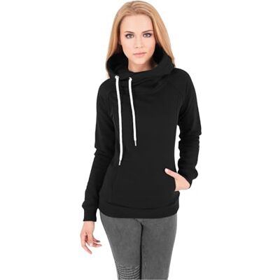 Urban Classics Dámská dámská mikina Raglan High Neck Hoody, černá, M Urban Classics Dámská dámská mikina Raglan High Neck Hoody, černá, M