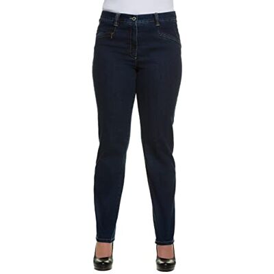 Ulla Popken Velké velikosti Dámské Straight Jeans Stretchjeans Mony K velké velikosti, Tmavě modrý denim, 36 W/32 L Ulla Popken Velké velikosti Dámské Straight Jeans Stretchjeans Mony K velké velikosti, Tmavě modrý denim, 36 W/32 L