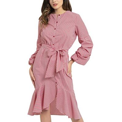 APART Fashion Dámské pletené šaty, Červená (červeno-krémová červená-krémová) APART Fashion Dámské pletené šaty, Červená (červeno-krémová červená-krémová)