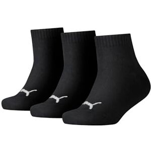 PUMA Children unisex Kids Plain Quarter ponožky (balení 3 ks), černá PUMA Children unisex Kids Plain Quarter ponožky (balení 3 ks), černá