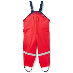 Playshoes Unisex dětské nepromokavé kalhoty s laclem do deště textilní podšívka větruvzdorné kalhoty do deště oděv do deště, červená Playshoes Unisex dětské nepromokavé kalhoty s laclem do deště textilní podšívka větruvzdorné kalhoty do deště oděv do deště, červená