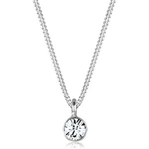Elli Dámský náhrdelník Basic, sterlingové stříbro 925, solitér s krystalem Swarovski, 45 cm, stříbrná Elli Dámský náhrdelník Basic, sterlingové stříbro 925, solitér s krystalem Swarovski, 45 cm, stříbrná