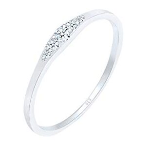 DIAMORE Dámský pravý šperk prsten zásnubní prsten s diamantem (0,09 ct) Bridal ze sterlingového stříbra 925, 52, Mincovní stříbro, Diamant DIAMORE Dámský pravý šperk prsten zásnubní prsten s diamantem (0,09 ct) Bridal ze sterlingového stříbra 925, 52, Mincovní stříbro, Diamant
