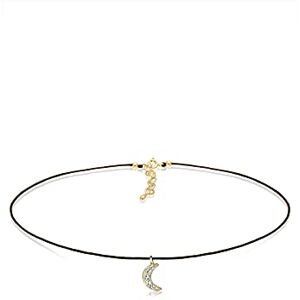 Elli Dámský řetízek s přívěskem půlměsíc Astro stříbro 925 krystaly černé briliantový výbrus 36 cm, Stříbro, Krystal Elli Dámský řetízek s přívěskem půlměsíc Astro stříbro 925 krystaly černé briliantový výbrus 36 cm, Stříbro, Krystal